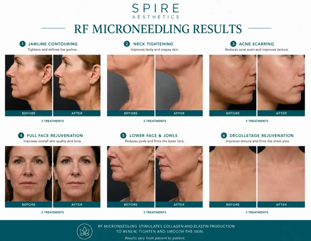 RF Microneedling Skin tightening Bushey results