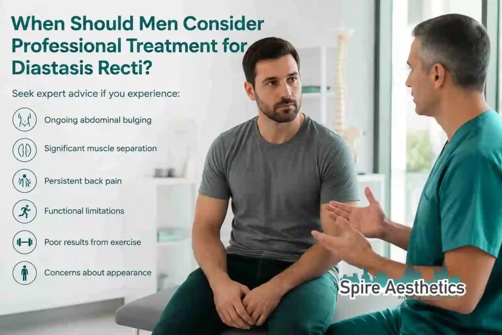 When Should Men Consider Professional Treatment for Diastasis Recti Bushey?